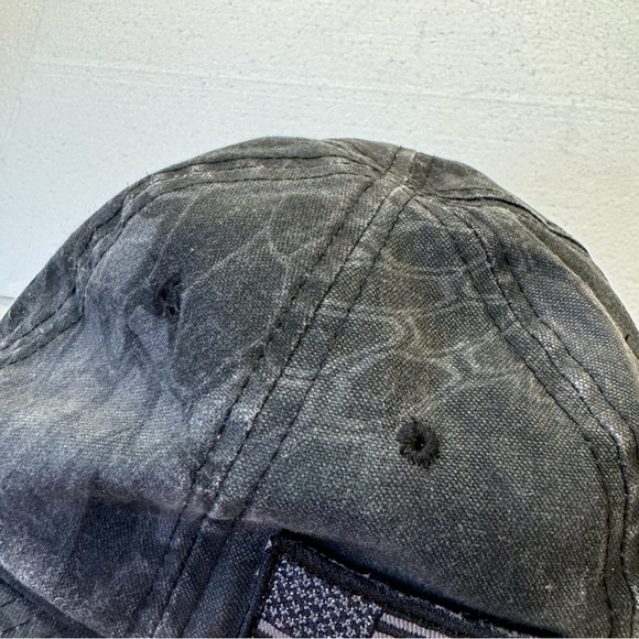 Kryptek Triphon Outdoor Tac-600  Camo Baseball Cap Black w/American flag unisex - Picture 9 of 14